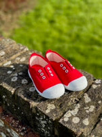 Load image into Gallery viewer, Angelitos Canvas Plimsolls - Red
