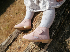 Angelitos Boots - Angelitos Velcro Desert Boots - Pink