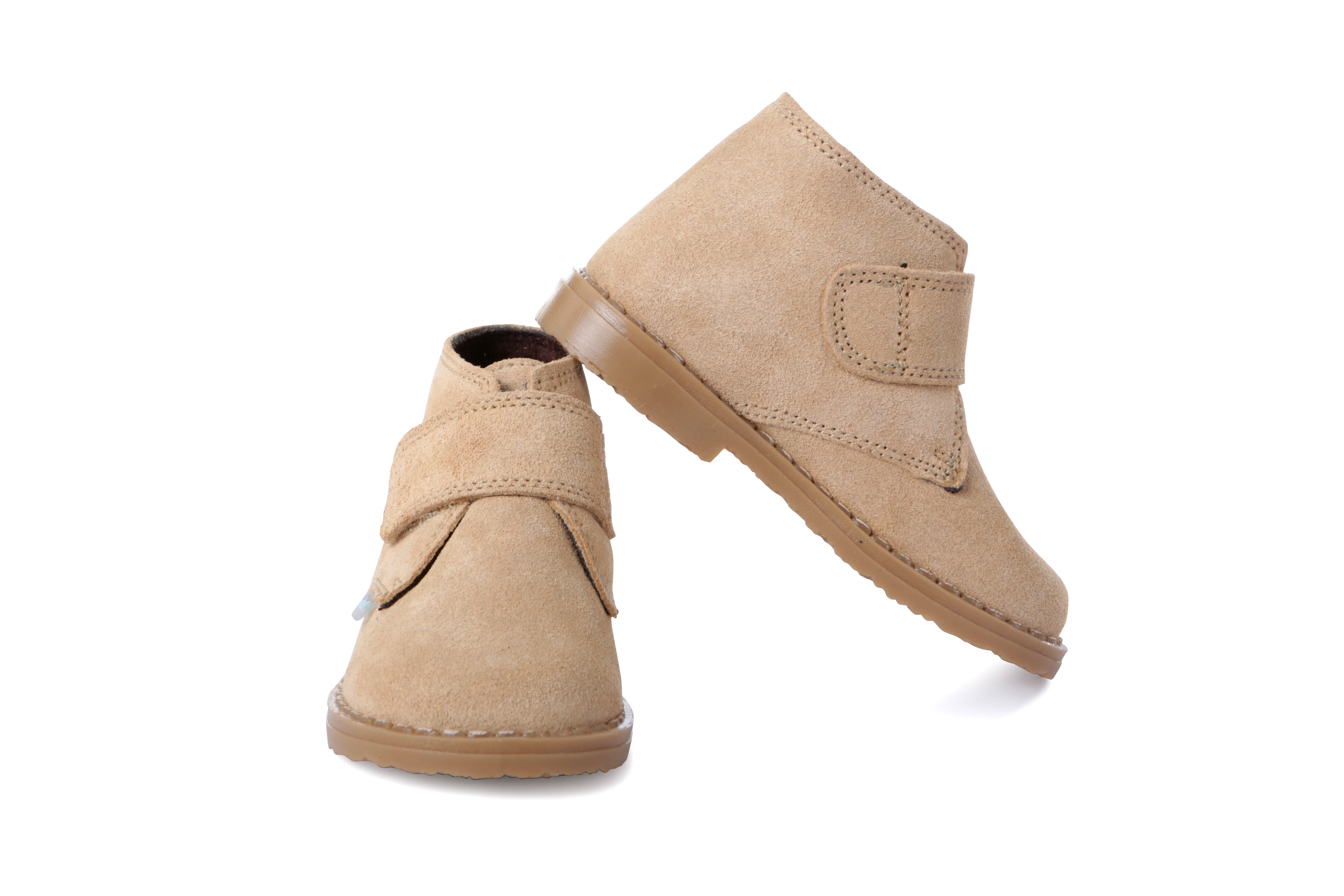Angelitos Boots - Angelitos Velcro Desert Boots - Camel