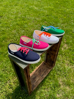 Load image into Gallery viewer, Angelitos Canvas Lace Up Shoes - Bright Pink
