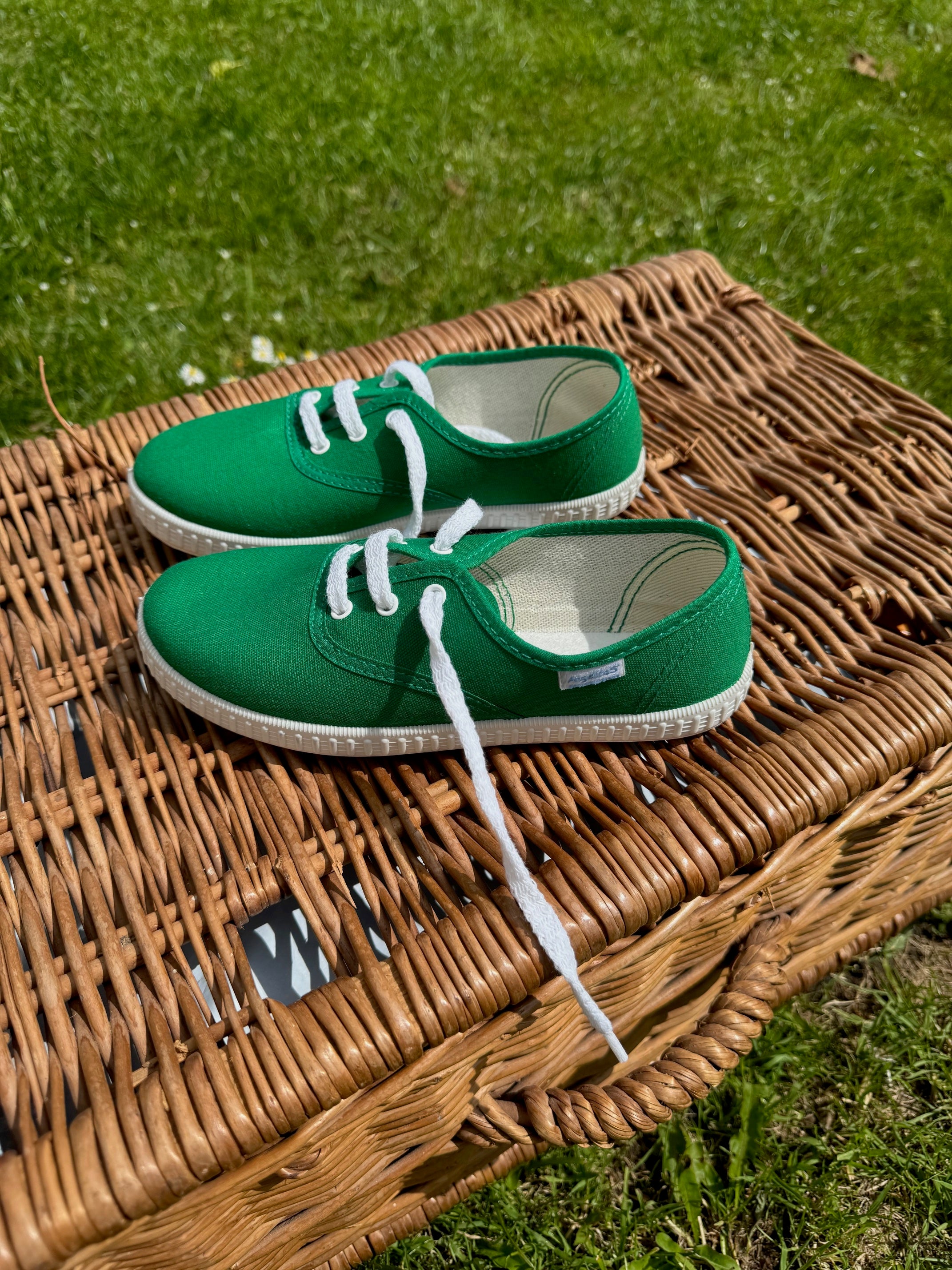 Angelitos Canvas Lace Up Shoes - Green