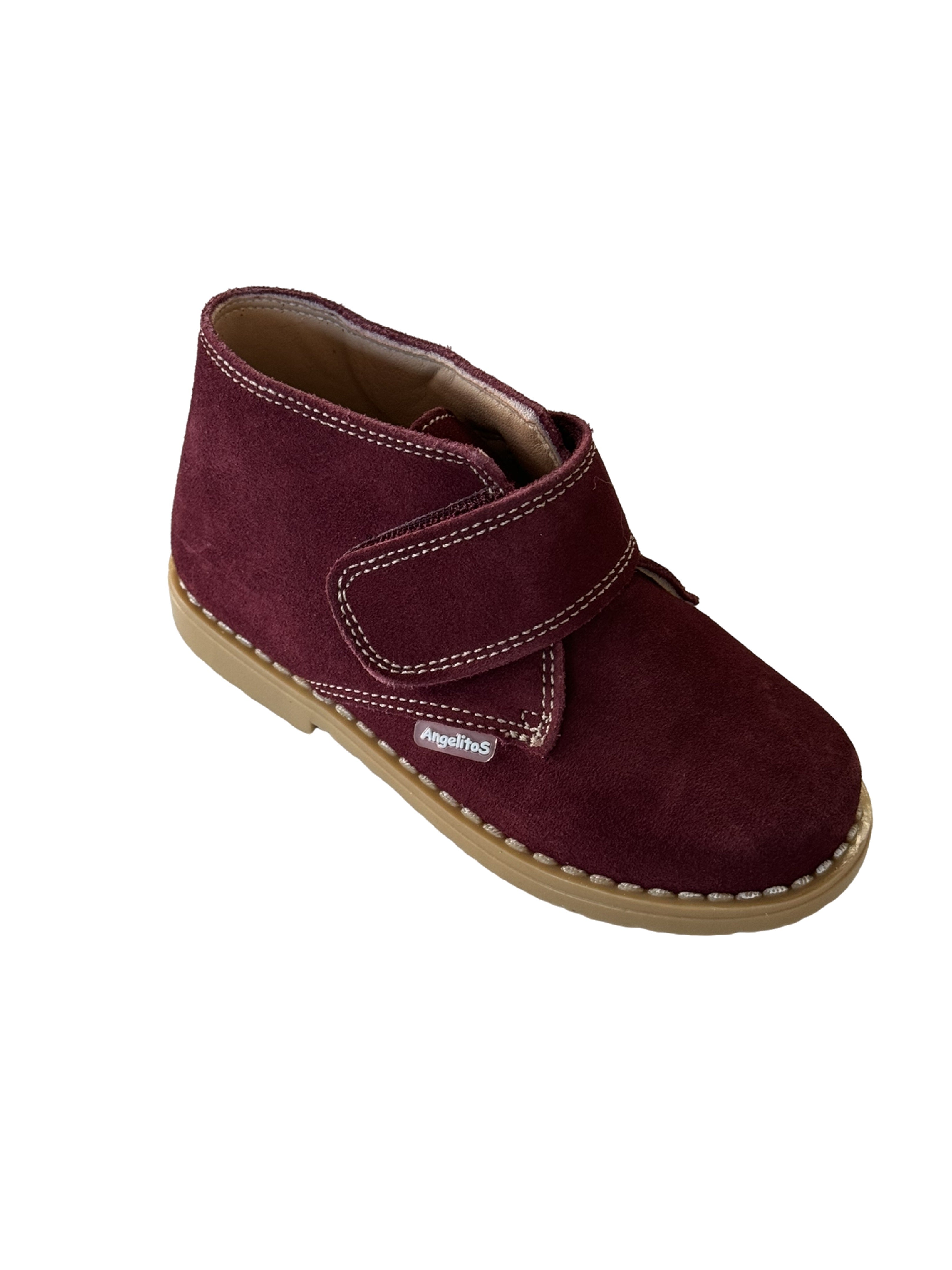 Angelitos Boots - Angelitos Velcro Desert Boots - Burgundy