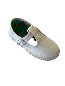 Angelitos T Bar Canvas Shoes - White