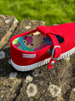 Load image into Gallery viewer, Angelitos T Bar Canvas Shoes - Red
