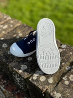 Load image into Gallery viewer, Angelitos Canvas Plimsolls - Navy
