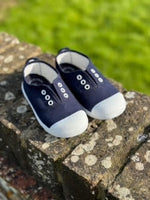 Load image into Gallery viewer, Angelitos Canvas Plimsolls - Navy
