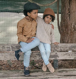 Angelitos Boots Angelitos Lace up Desert Boots Navy Willabeans
