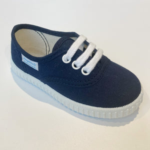 Angelitos Lace up Canvas Shoes - Navy