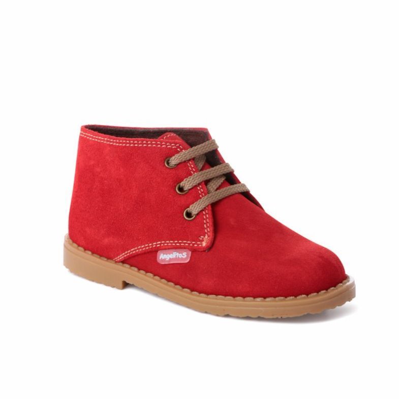 Angelitos Boots - Angelitos Lace up Desert Boots - Red