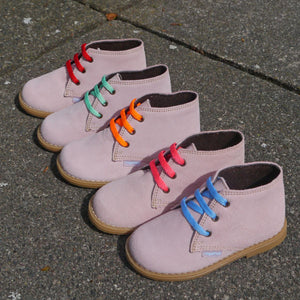 Angelitos Boots - Angelitos Lace up Desert Boots - Pink