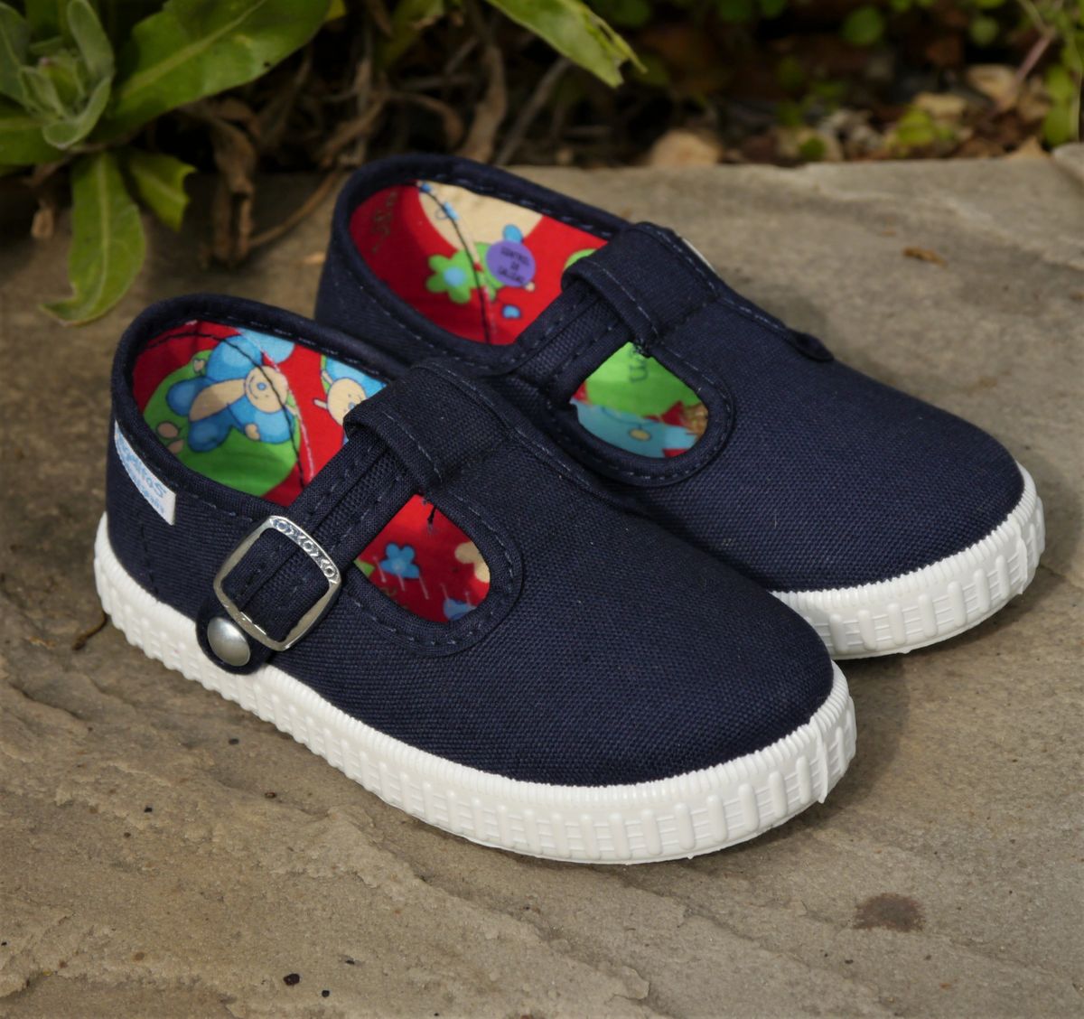 Angelitos T Bar Canvas Shoes - Navy