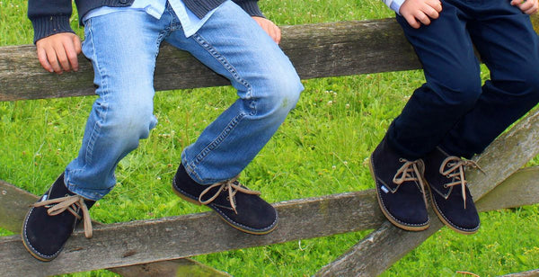 Angelitos Boots Angelitos Lace up Desert Boots Navy Willabeans