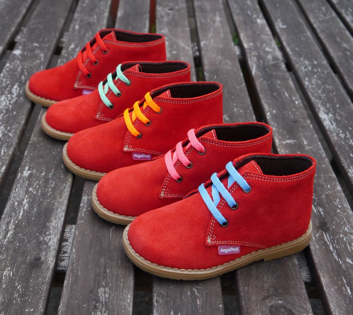 Angelitos Boots - Angelitos Lace up Desert Boots - Red