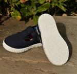 Load image into Gallery viewer, Angelitos T Bar Canvas Shoes - Navy
